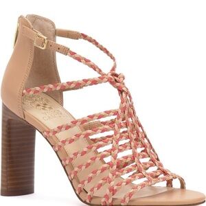 Vince Camuto VC-Ariah Soft Nappa Heels‎ pink and tan